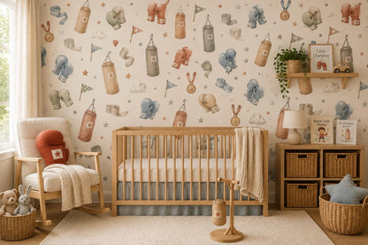Boxing Glove Wallpaper: Sports Nursery Wall Mural