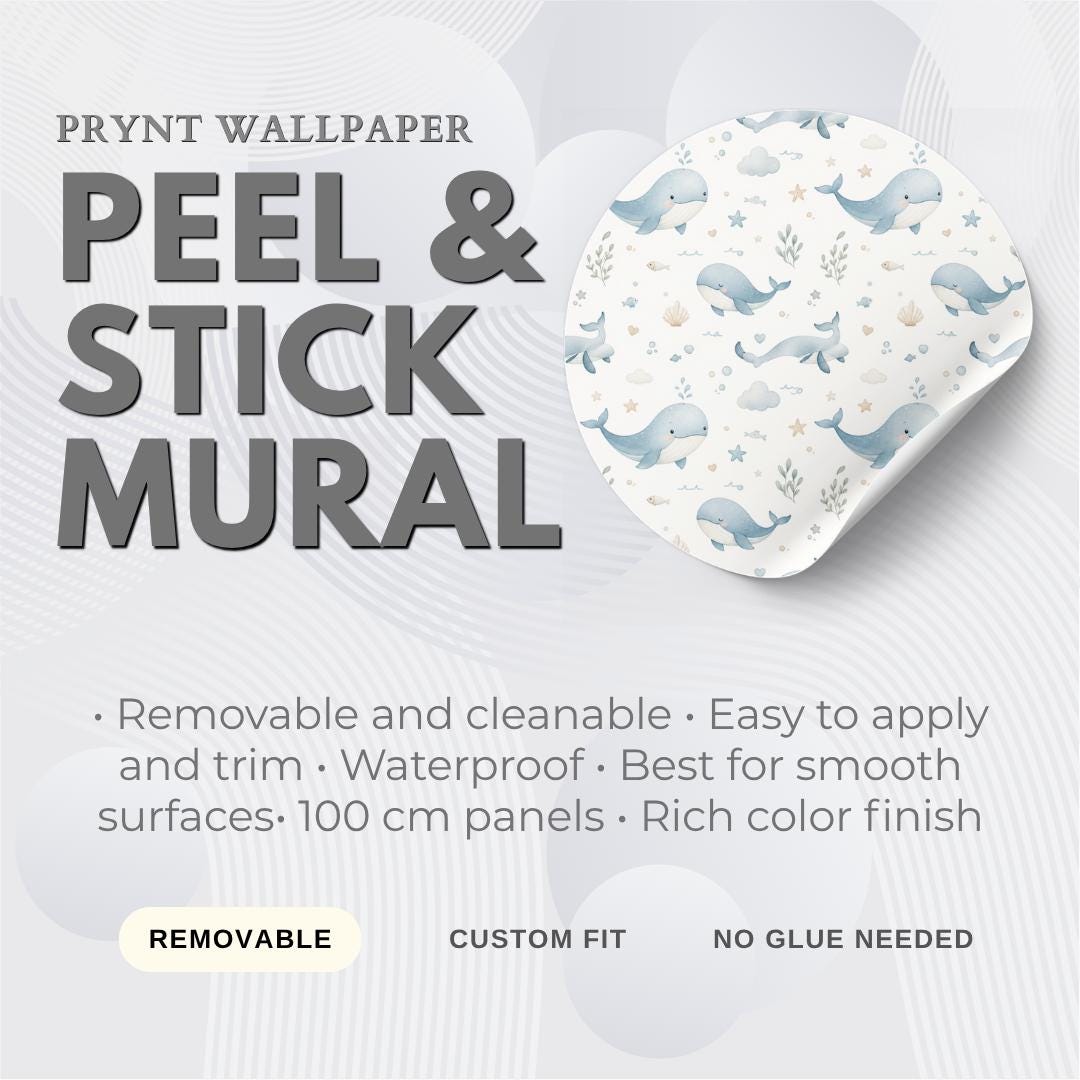Whale Wallpaper: Ocean Nursery Wall Mural