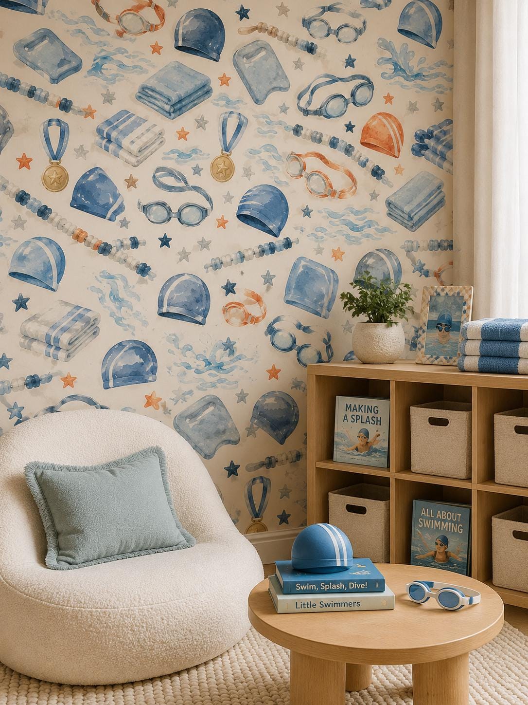 Swimming Club Wallpaper: Kids Sports Wall Mural