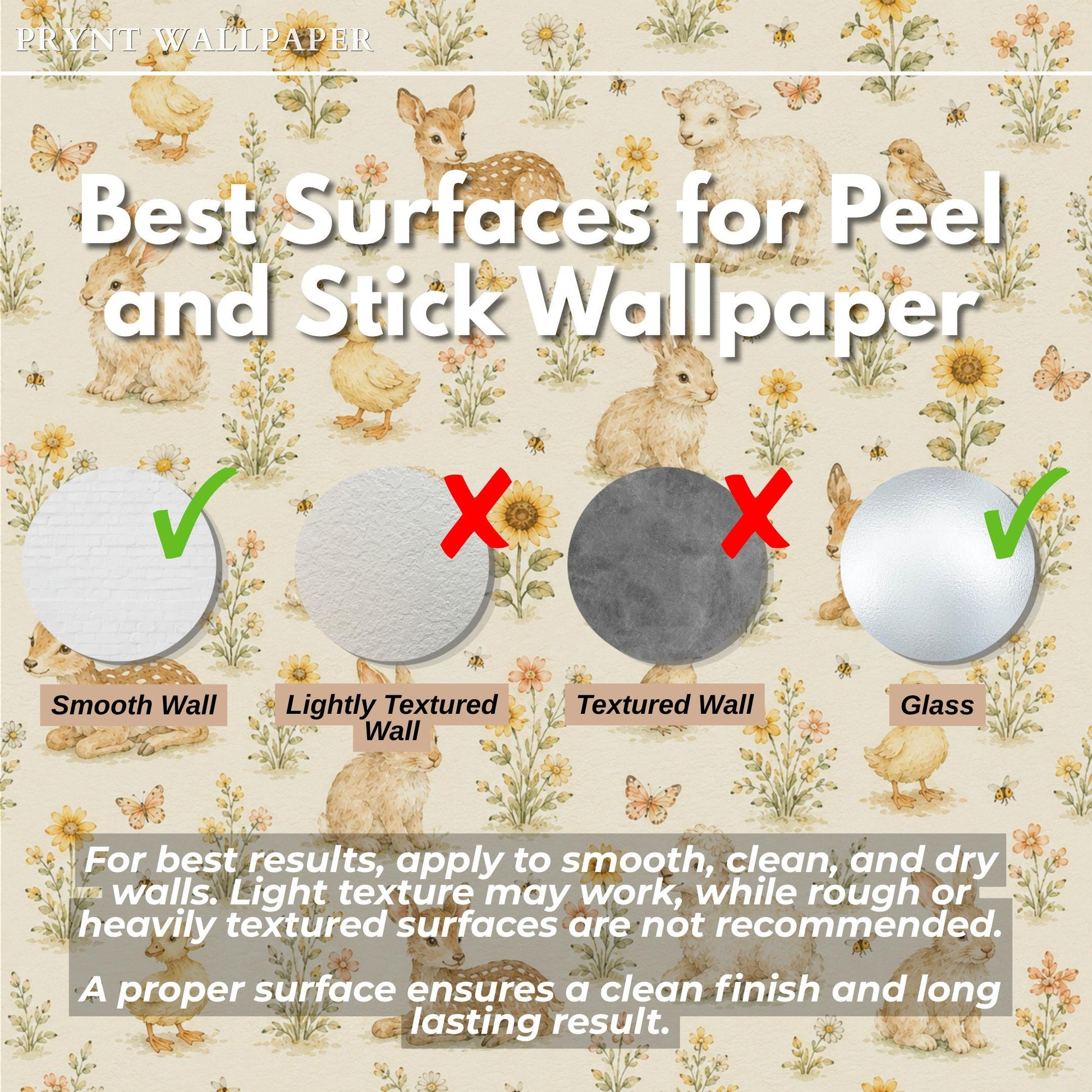 Sunny Meadow Animal Wallpaper: Cheerful Nursery Wall Mural