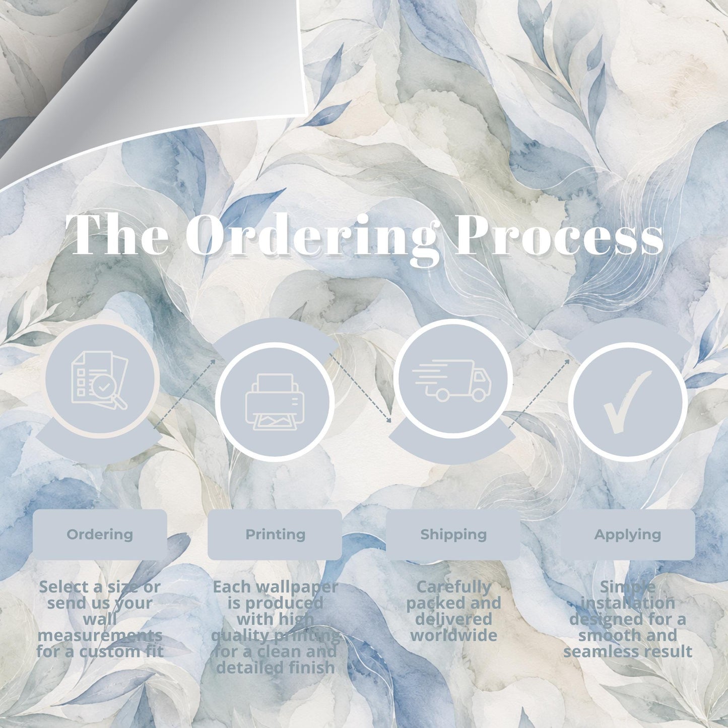 Mist Blue Abstract Wallpaper: Soft Organic Wall Mural