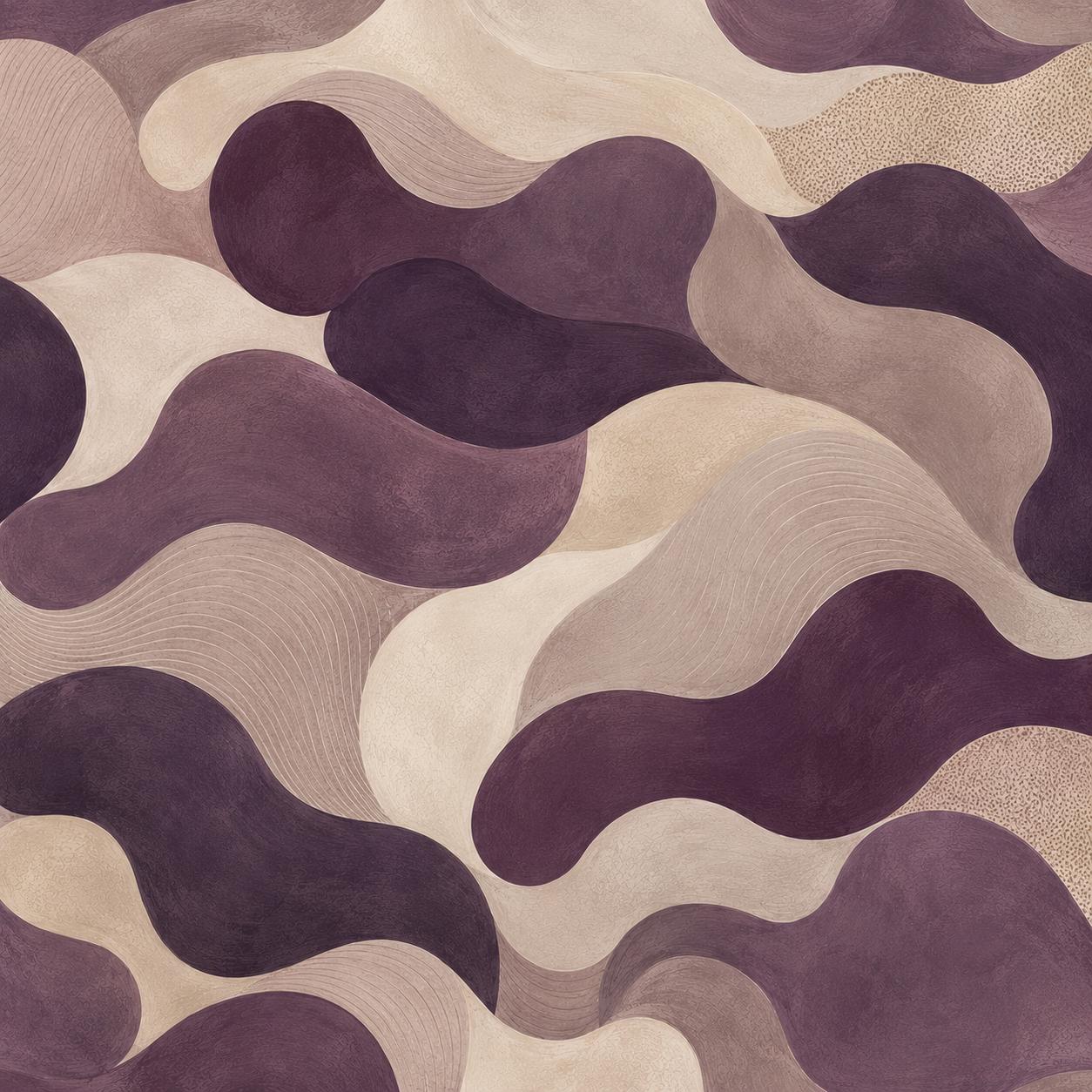 Aubergine Abstract Wallpaper: Deep Plum Wall Mural