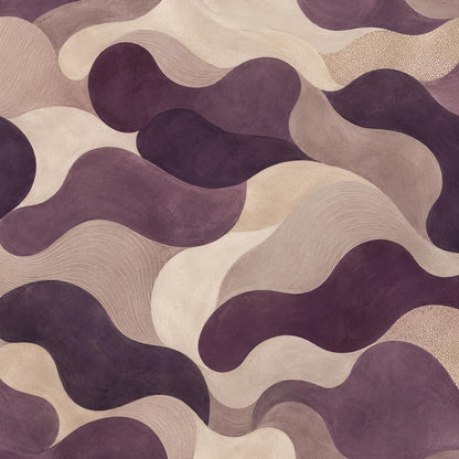 Aubergine Abstract Wallpaper: Deep Plum Wall Mural