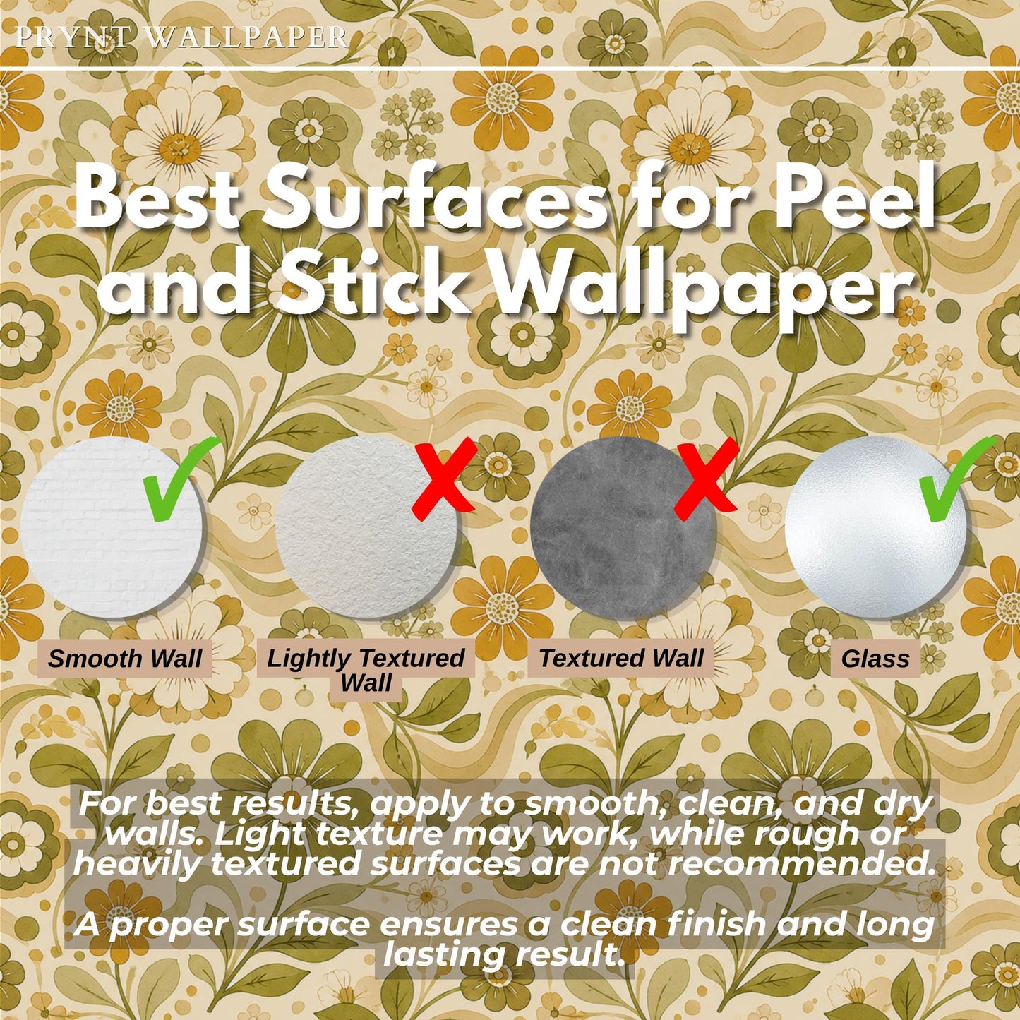 Retro Green Floral Wallpaper: Vintage Groovy Wall Mural