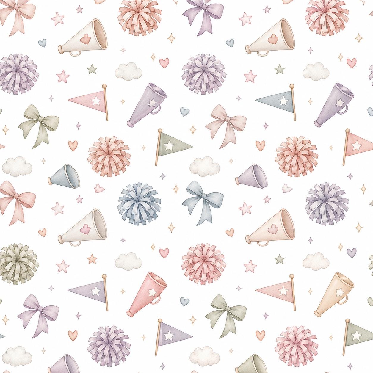 Cheerleading Wallpaper: Pom Pom Sports Nursery Mural