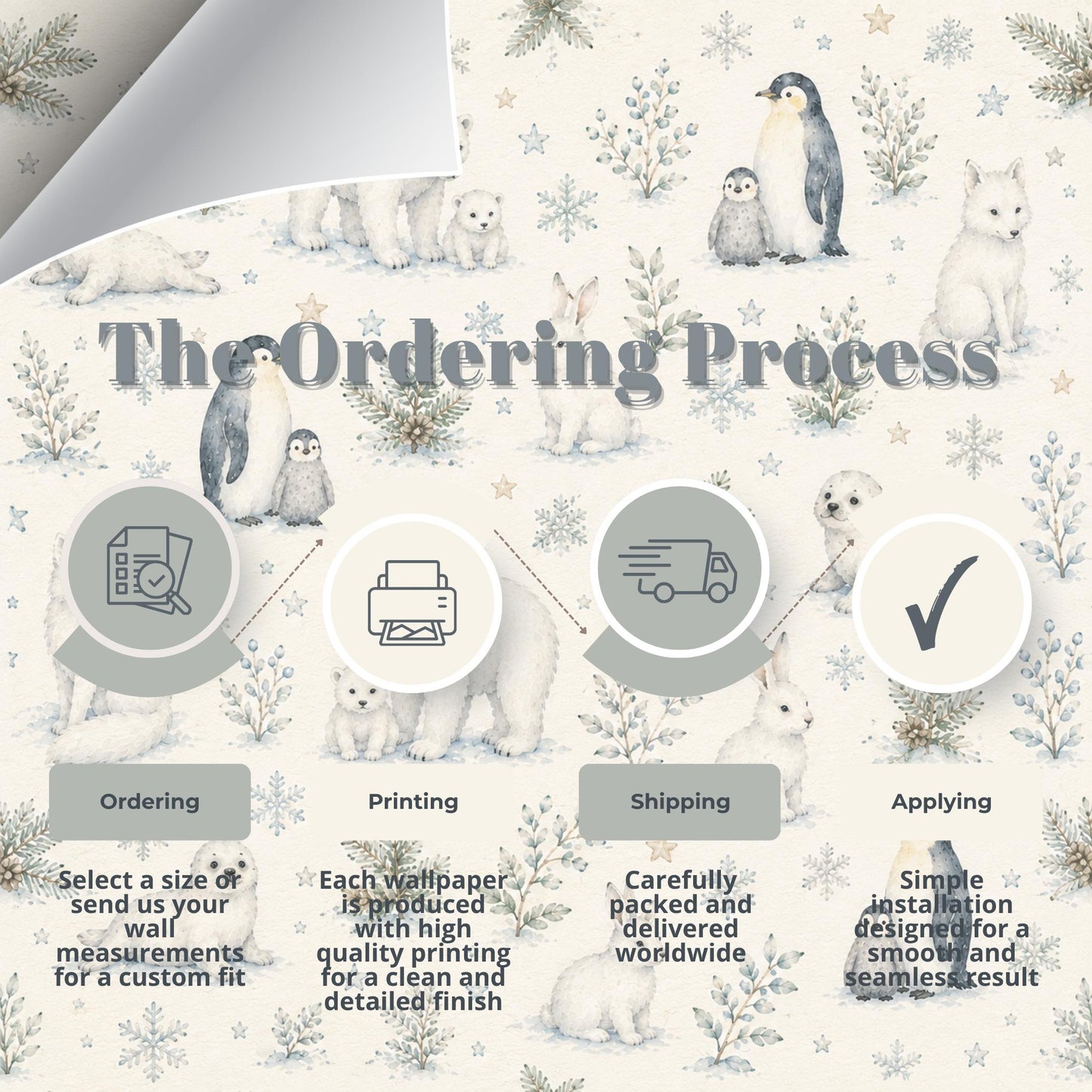 Snow Animal Wallpaper: Arctic Nursery Wall Mural