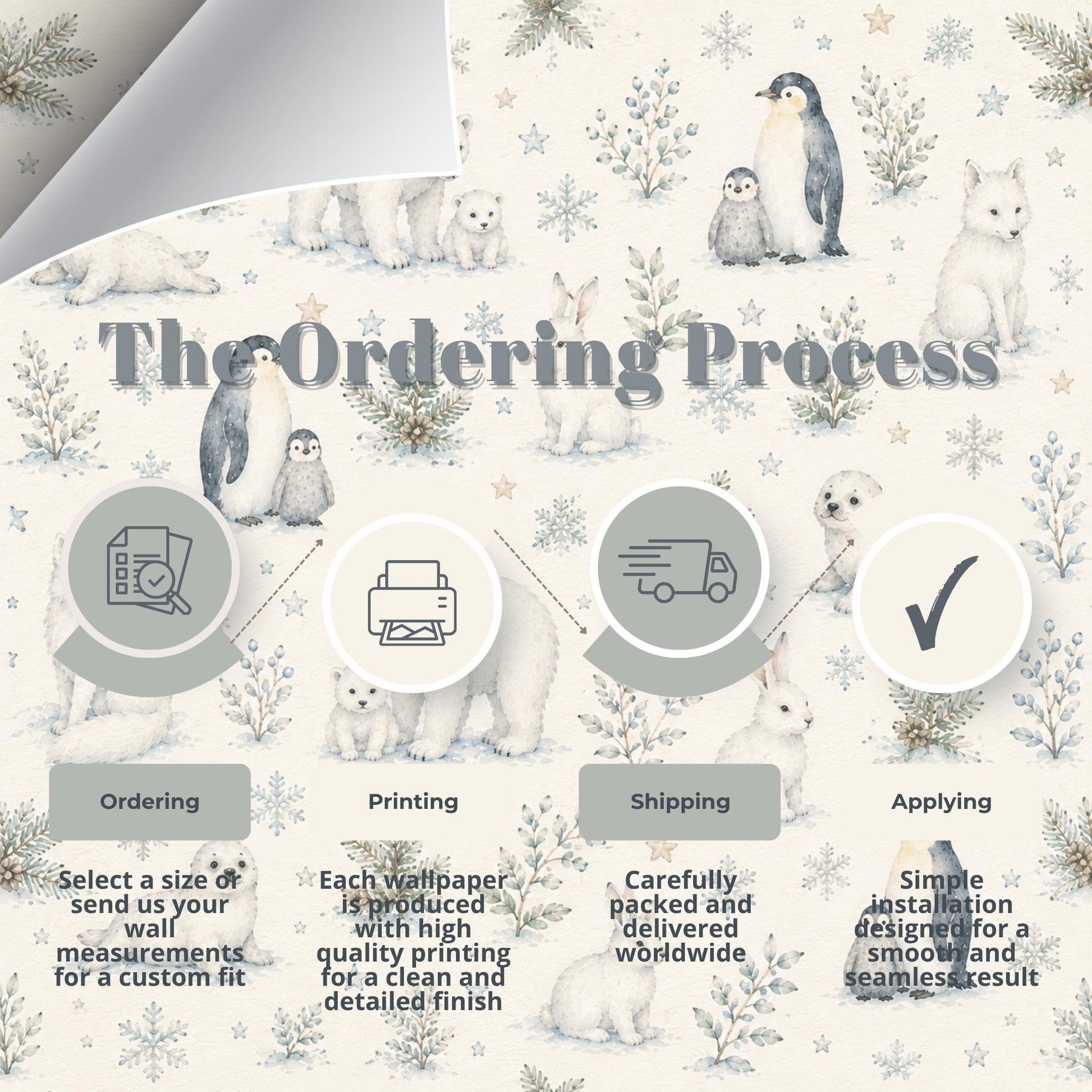 Snow Animal Wallpaper: Arctic Nursery Wall Mural