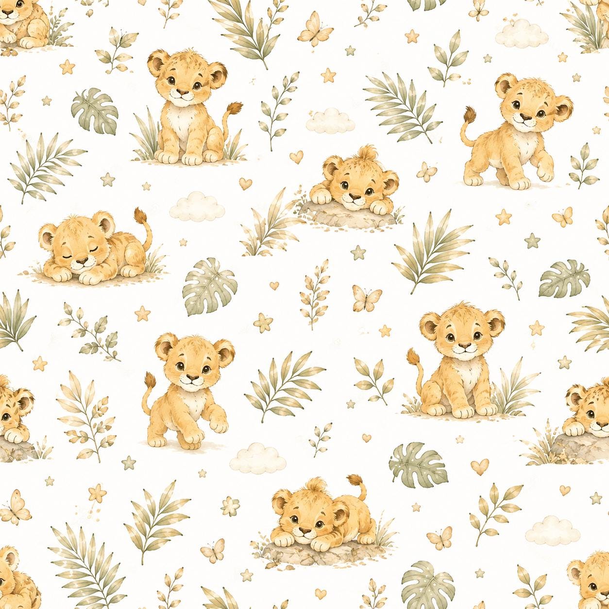 Lion Cub Wallpaper: Safari Nursery Animal Wall Mural