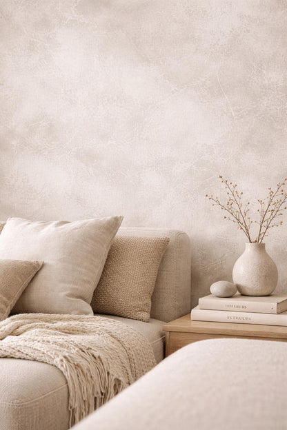 Light Concrete Wallpaper: Minimal Neutral Peel and Stick Mural