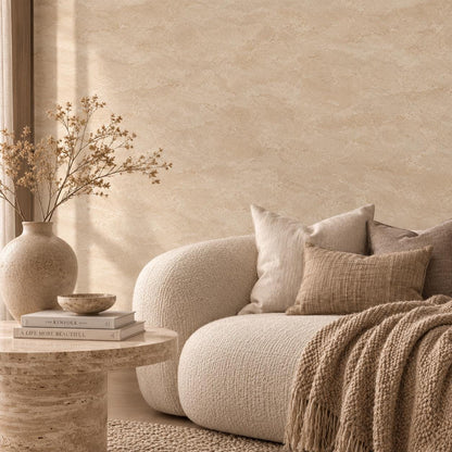Sandstone Texture Wallpaper: Warm Neutral Stone Wall Mural