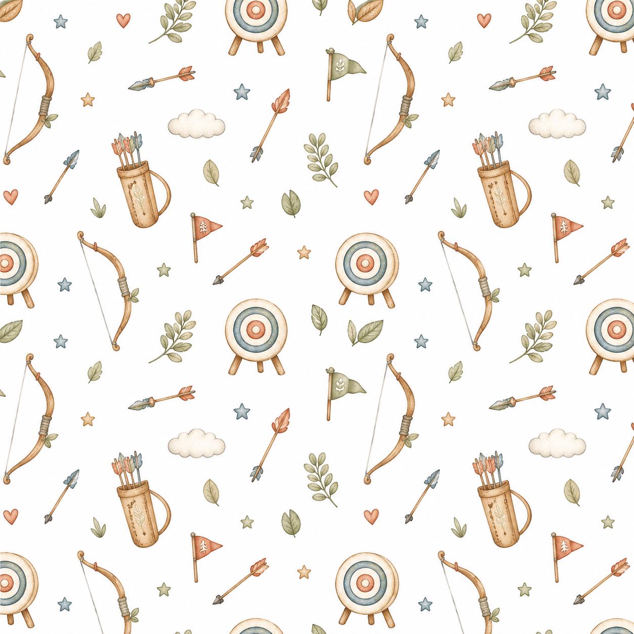 Archery Target Wallpaper: Woodland Sports Nursery Mural
