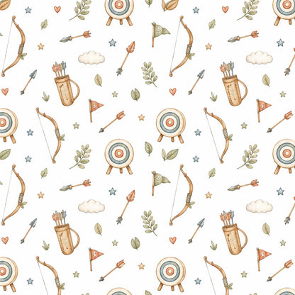 Archery Target Wallpaper: Woodland Sports Nursery Mural