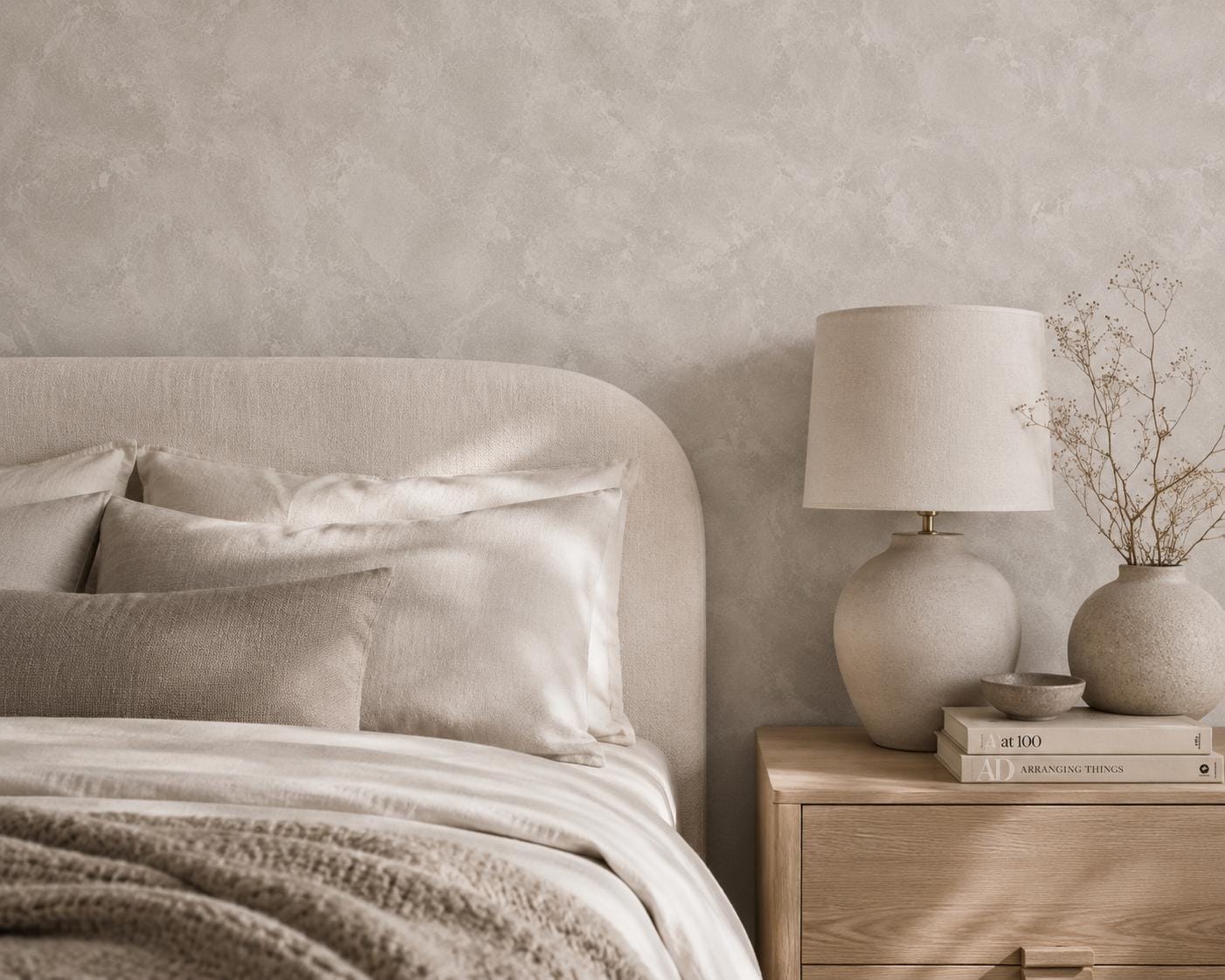 Fog Grey Plaster Wallpaper: Soft Modern Texture Wall Mural
