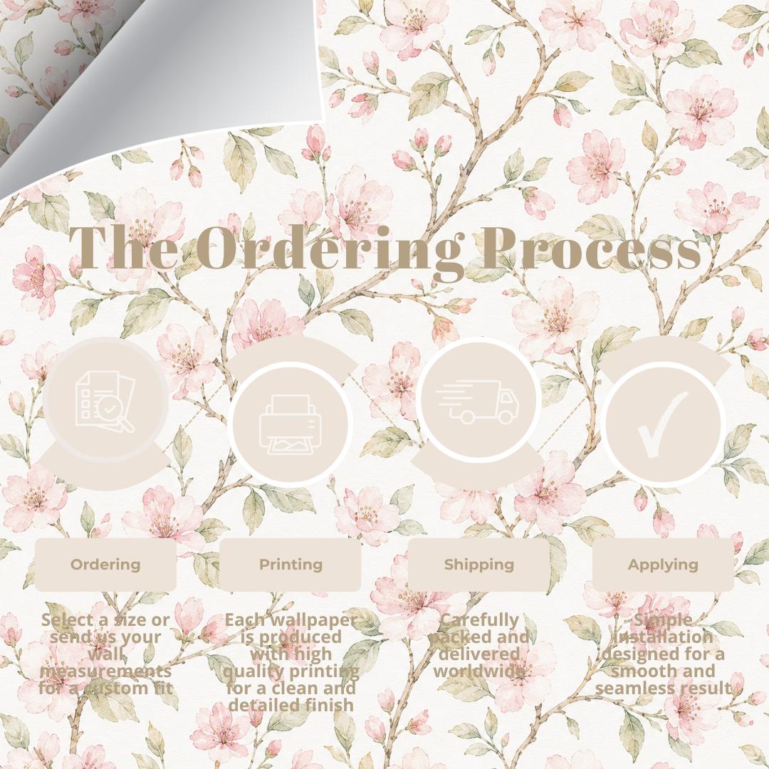 Cherry Blossom Wallpaper: White Pink Floral Wall Mural