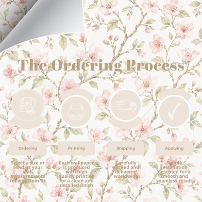 Cherry Blossom Wallpaper: White Pink Floral Wall Mural