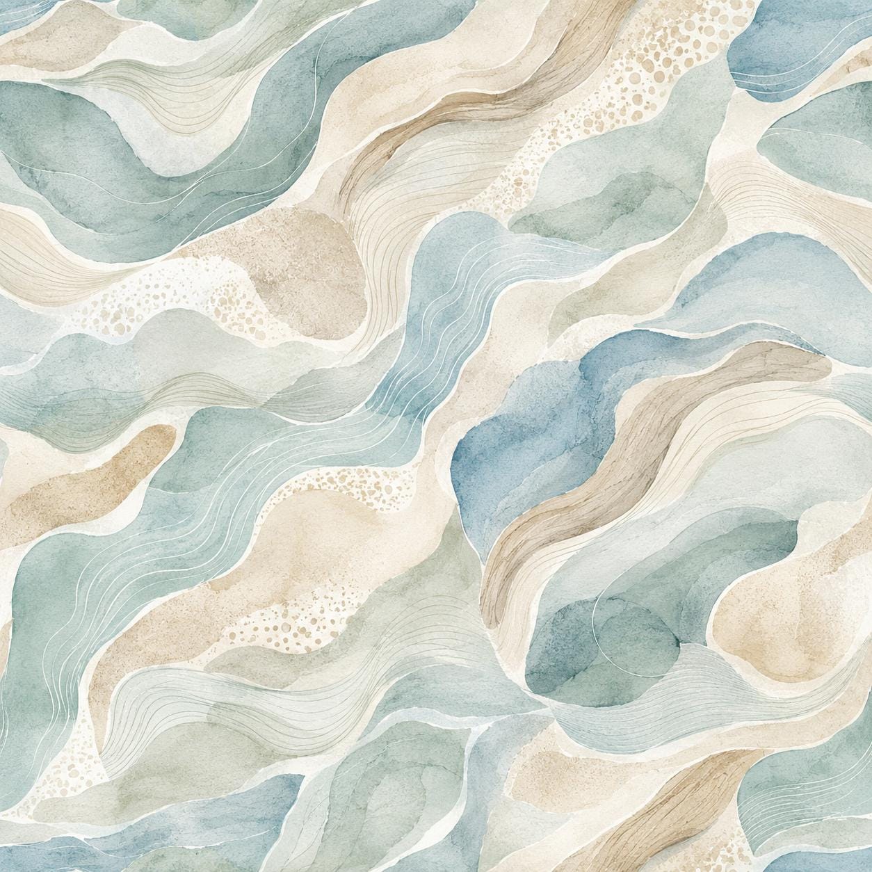 Coastal Abstract Wallpaper: Soft Ocean Wall Mural
