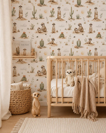 Meerkat Wallpaper: Desert Animal Nursery Mural