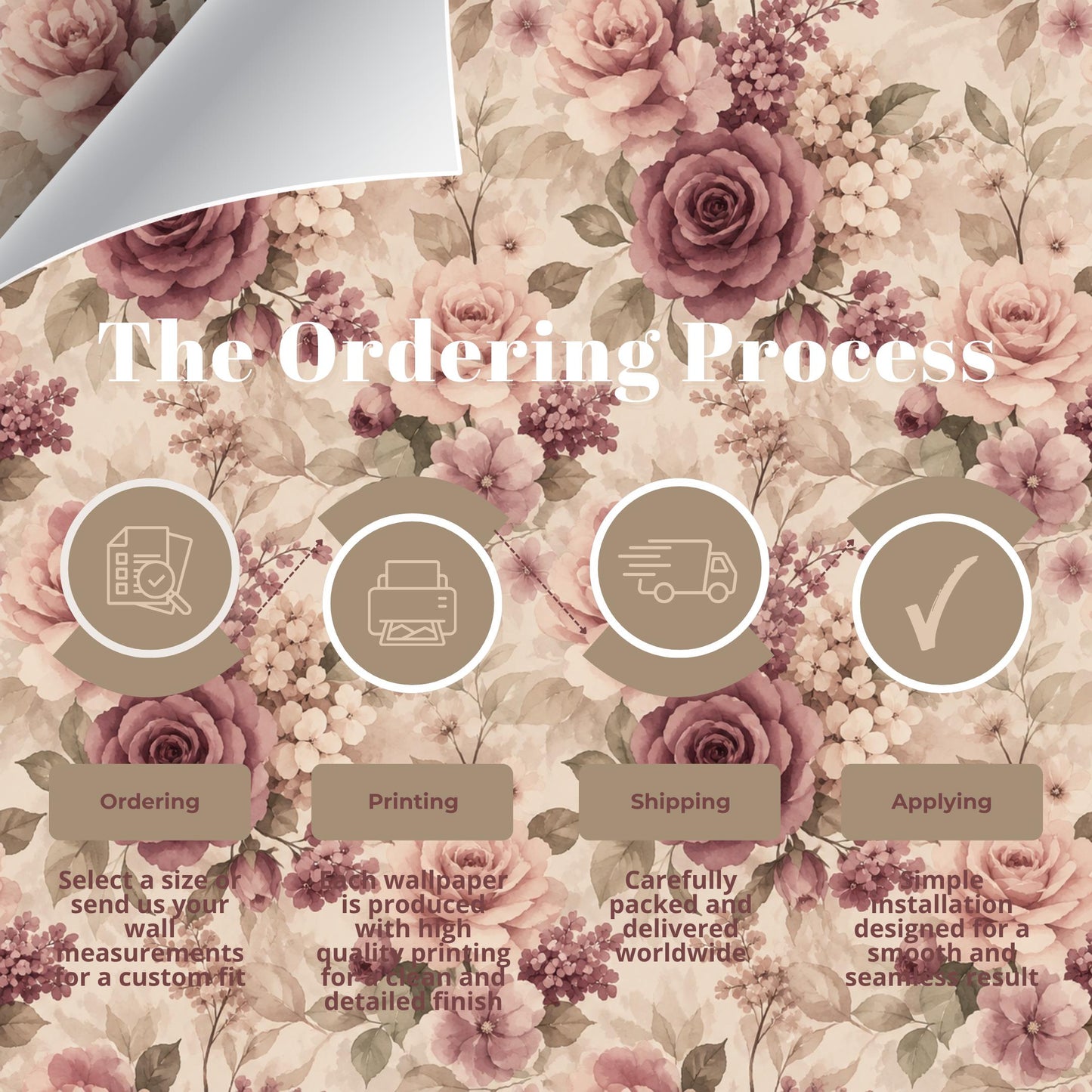 Mauve Rose Floral Wallpaper: Romantic Botanical Wall Mural