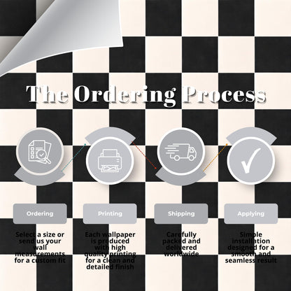 Black Checkerboard Wallpaper: Bold Geometric Tile Wall Mural