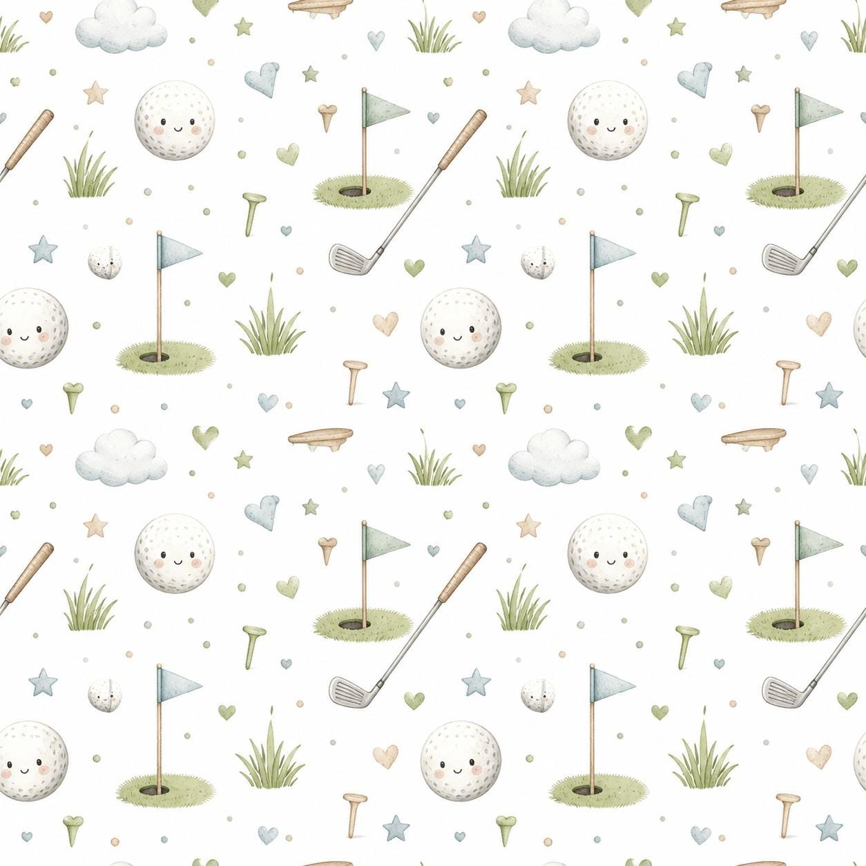 Golf Club Wallpaper: Green Sports Nursery Wall Mural