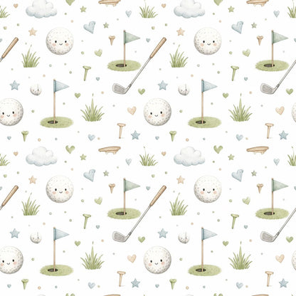 Golf Club Wallpaper: Green Sports Nursery Wall Mural