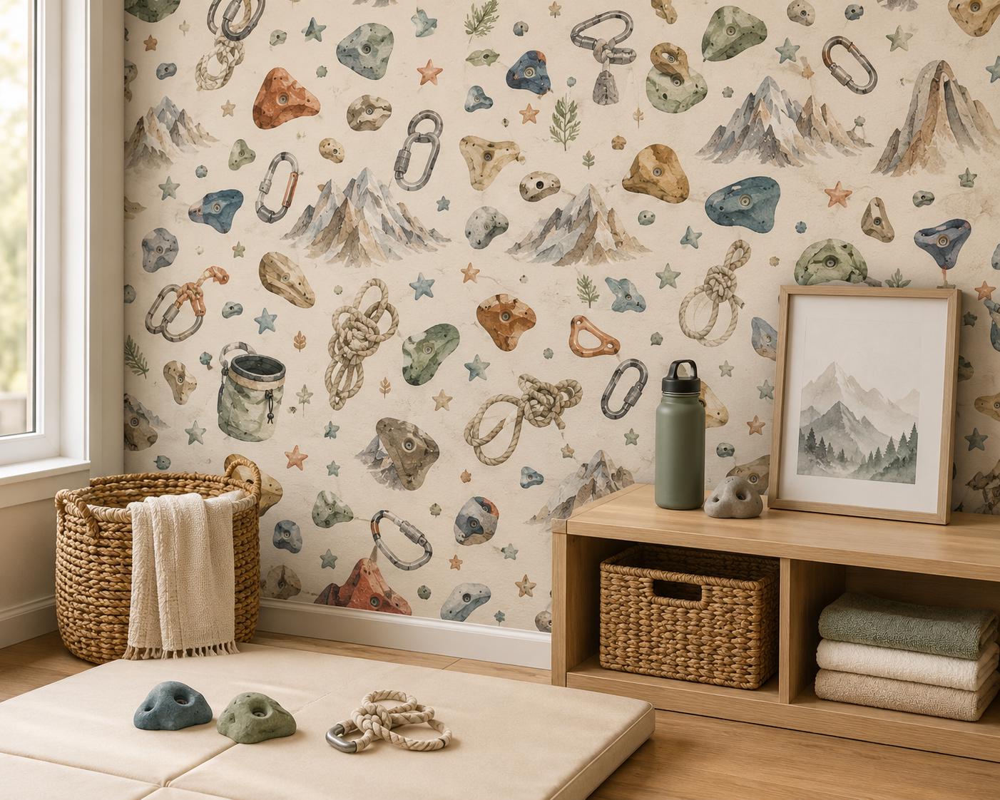 Climbing Adventure Wallpaper: Kids Sports Wall Mural