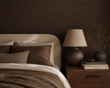 Espresso Grasscloth Wallpaper: Dark Brown Woven Wall Mural