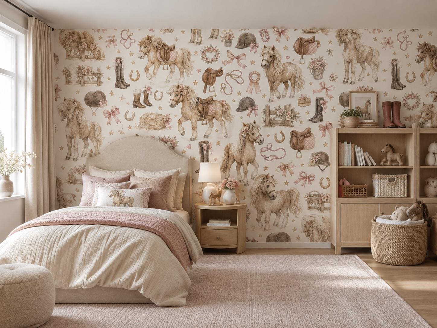 Pony Club Wallpaper: Girls Equestrian Wall Mural