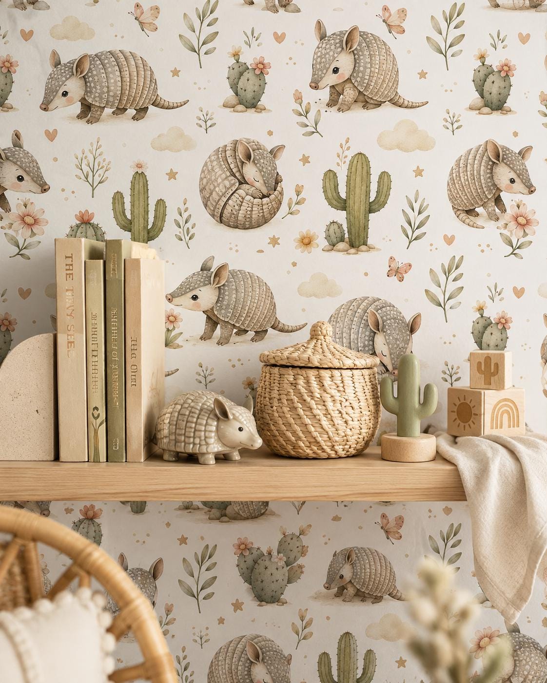 Armadillo Desert Wallpaper: Southwest Animal Nursery Mural