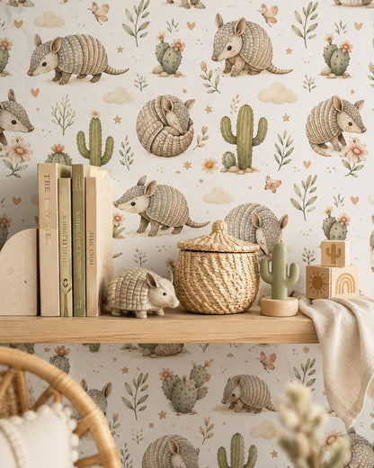 Armadillo Desert Wallpaper: Southwest Animal Nursery Mural
