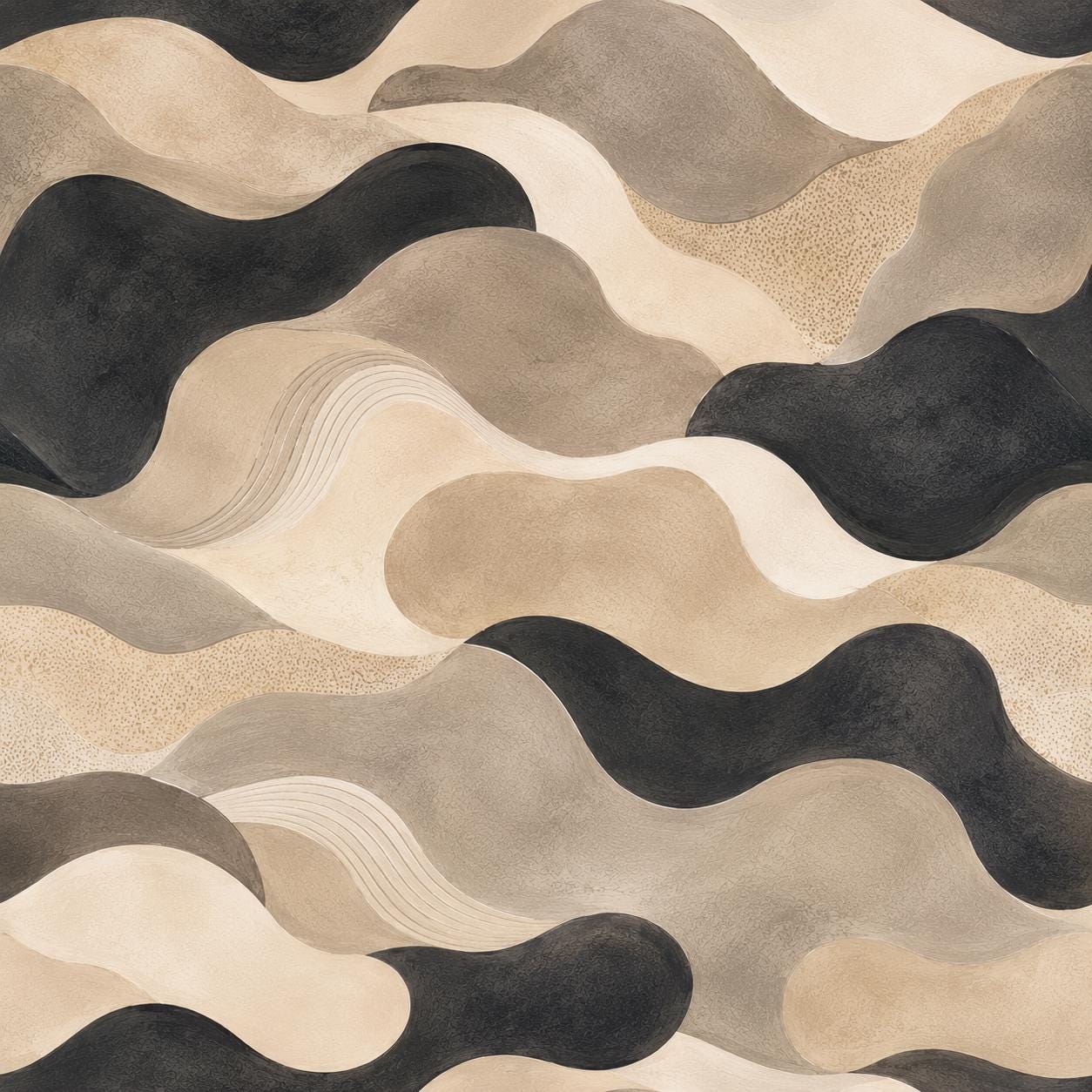 Black Sand Abstract Wallpaper: Modern Neutral Wall Mural