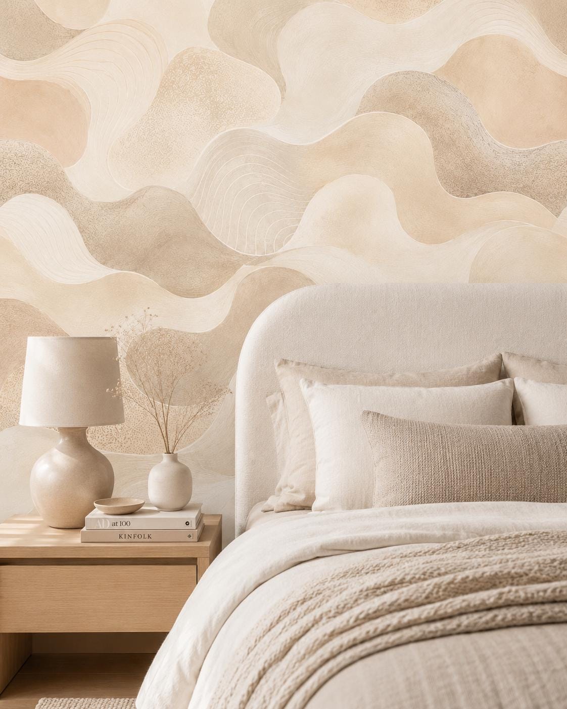 Champagne Abstract Wallpaper: Soft Pearl Wall Mural
