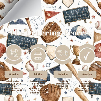 Baseball Rookie Wallpaper: Vintage Americana Wall Mural