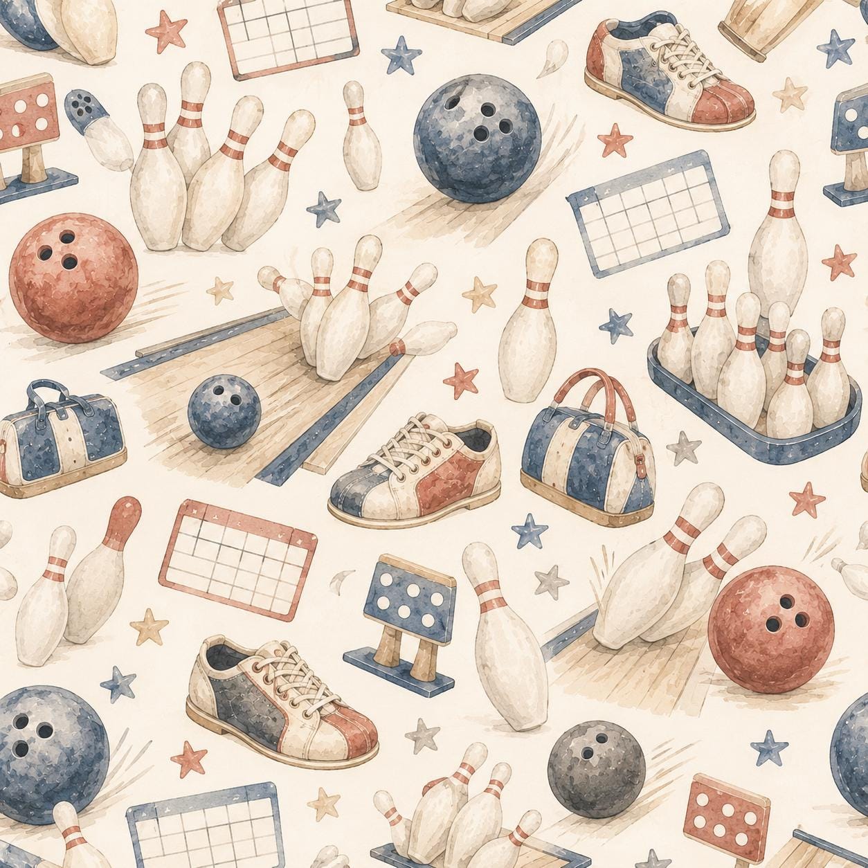 Bowling Fun Wallpaper: Kids Sports Wall Mural