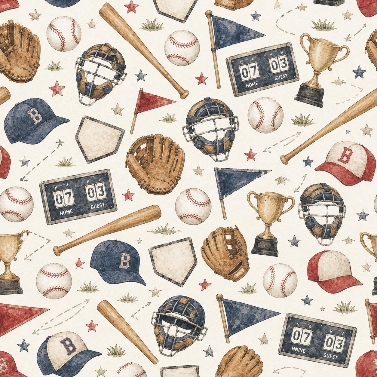 Baseball All Stars Wallpaper: Kids Sports Wall Mural